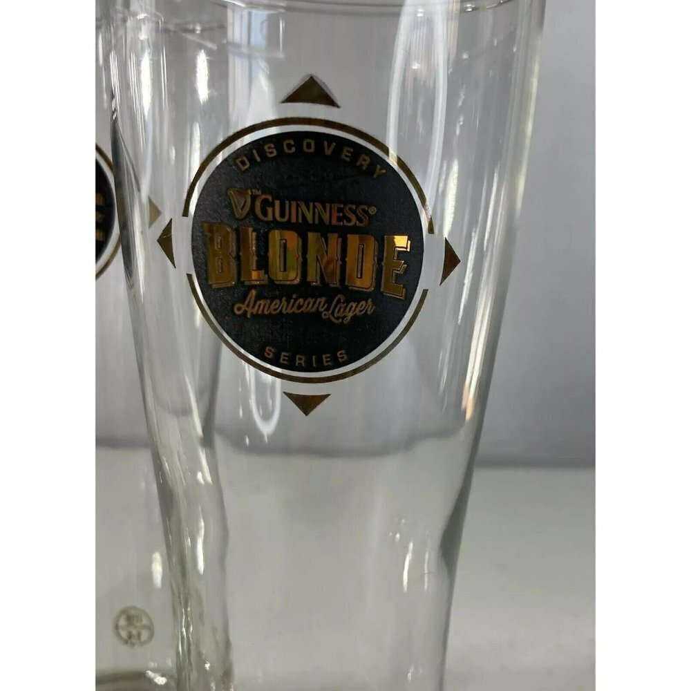 Guinness Discovery Series Blonde American Lager Pilsner 16 Oz Glasses Set of 4 - Picture 3 of 12